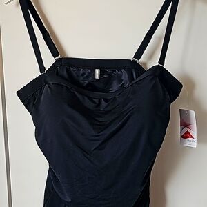 NWT, Lands End Black Tankini Top Size 18